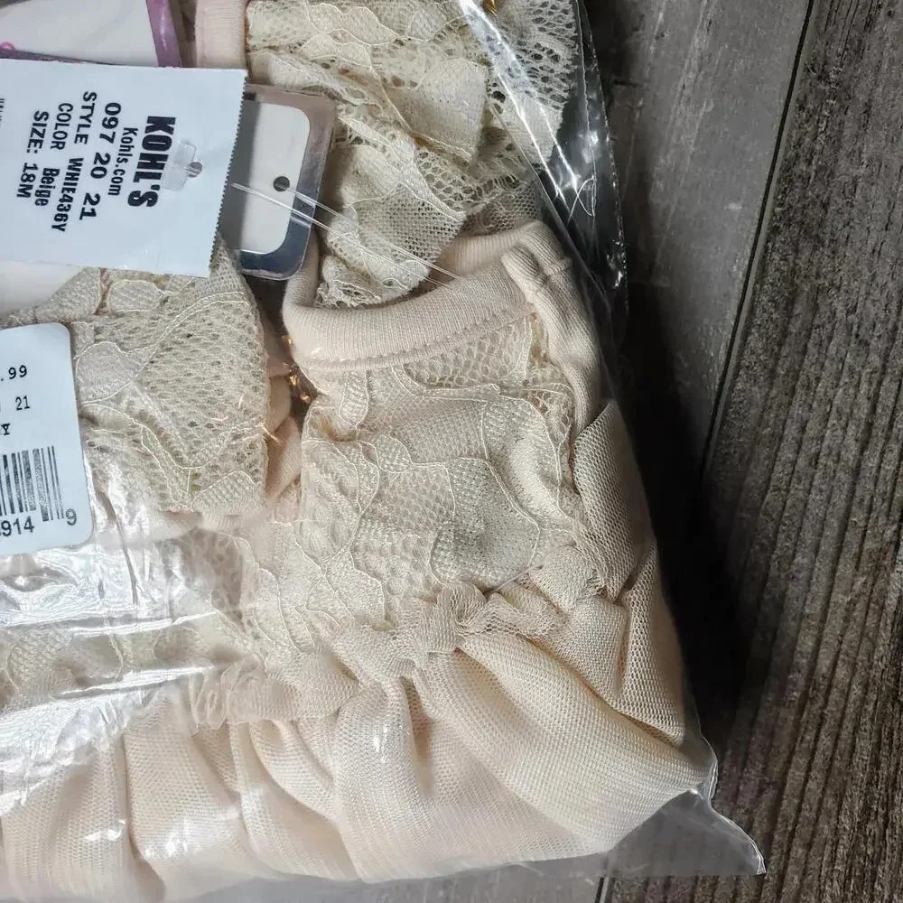 Baby Girl Little Lass Tutu Ballerina Dress Sandollar Beige Size 18M